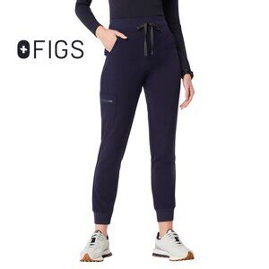 Figs High Waisted Zamora Jogger Scrub Pants | Women's Small | Navy